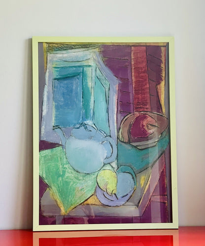 Carolyn Schlam Abstract Postimpressionistic Art STILL LIFE Signed Numbered Litho1