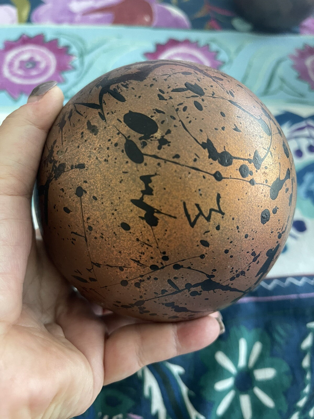Hand Painted 6” Ostrich Egg Shells Contemporary Decor Set Of 6 Artist Signed3