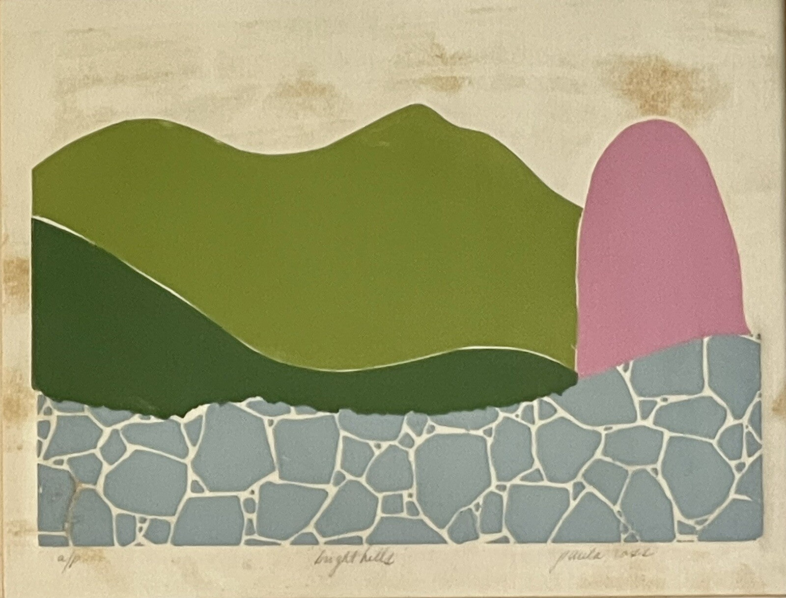 Paula Ross Abstract Signed Fine Art Graphic Serigraph Postmodern AS IS 80s 90s1