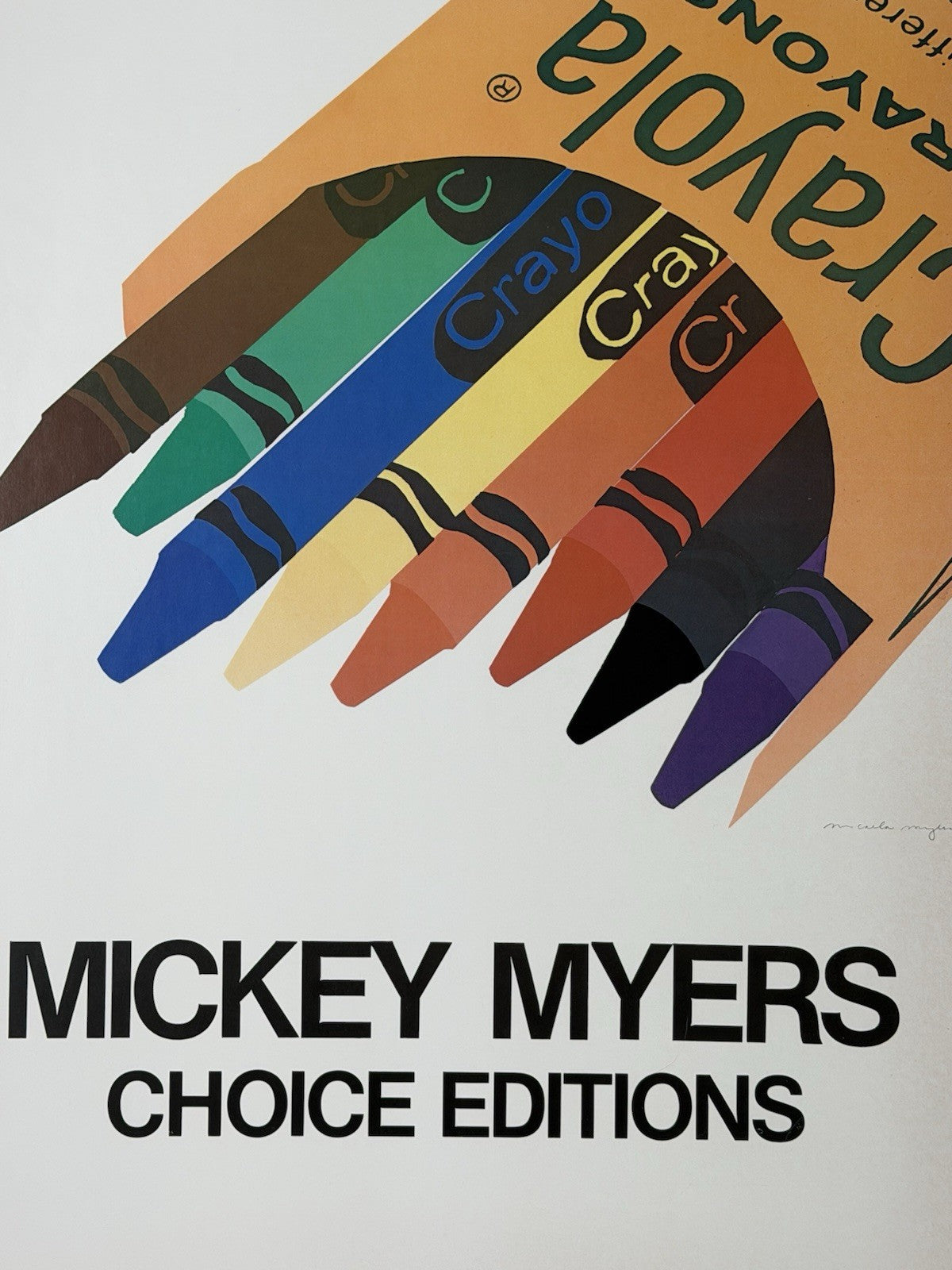 1979 Pop Art Mickey Myers 29” x 39” Crayola "Box of Crayons" Choice Eds Poster3