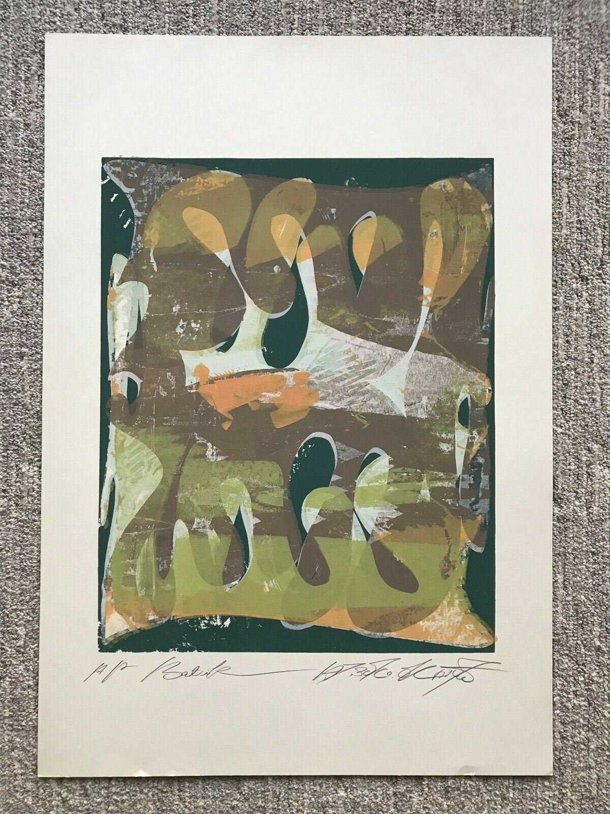 Postmodern ABSTRACT Serigraph Print Okamoto Contemporary Pop Art  21" x 31" Mod0