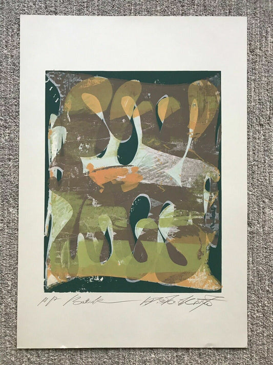 Postmodern ABSTRACT Serigraph Print Okamoto Contemporary Pop Art  21" x 31" Mod0