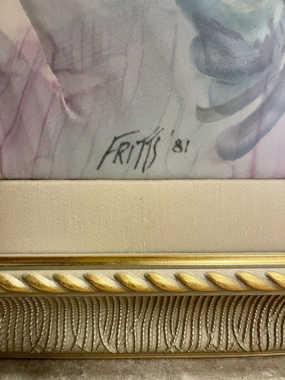 Ron Fritts 1981 Trapunto Fabric Portrait Hand Painted & Quilted Mixed Media Art2