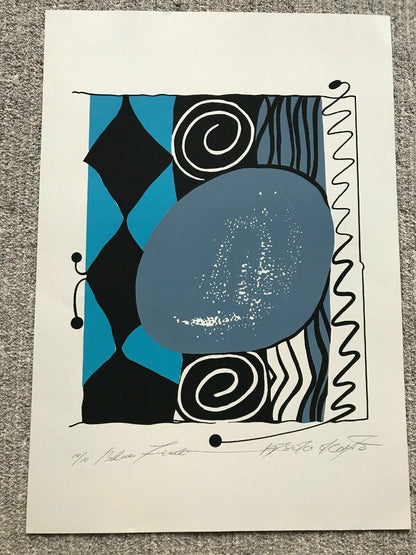 Postmodern Fine Art Serigraph Print Okamoto Contemporary Pop Art  21" x 31" Mod0