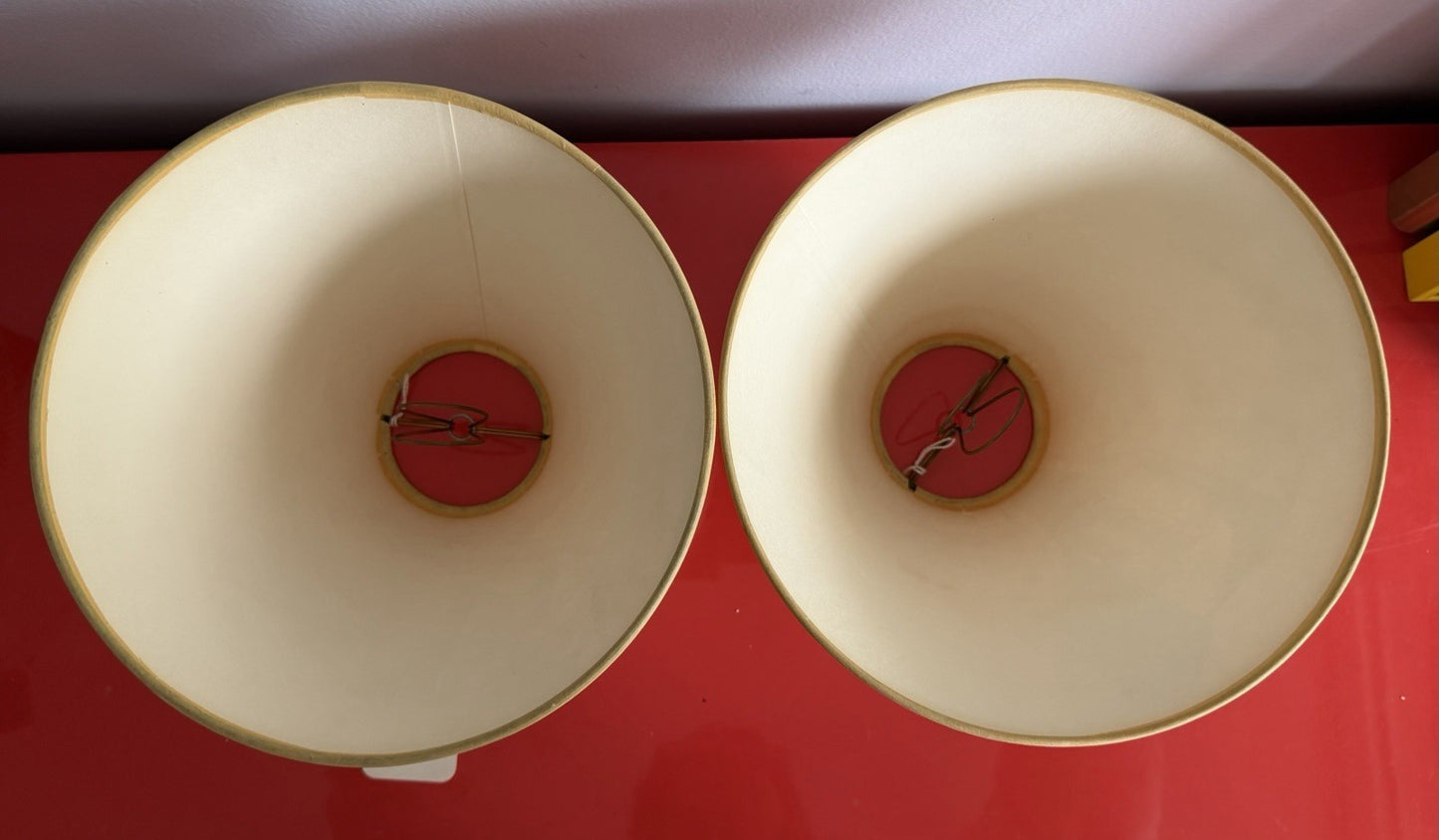 Pictorial Lampshade MATCHED PAIR Vintage Country Cottage Shabby Chic Table Lamps5