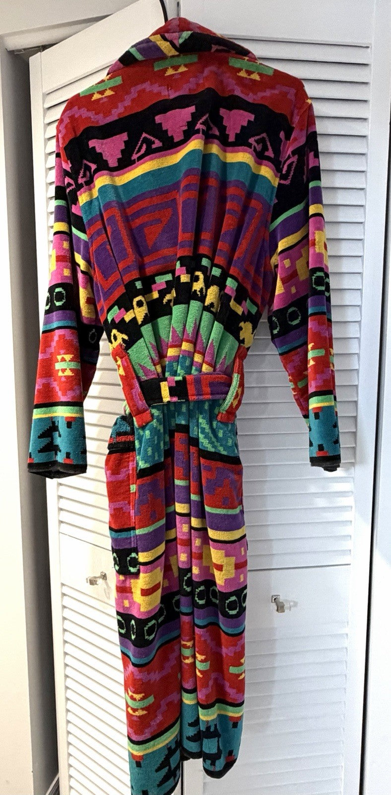 80s 90s Deadstock Hammacher Schlemmer Retro Graphic Cotton Terry Robe Bathrobe2