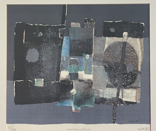 Amaro Chiza 1995 Abstract Graphic Geometric Fine Art Serigraph “Construction”0