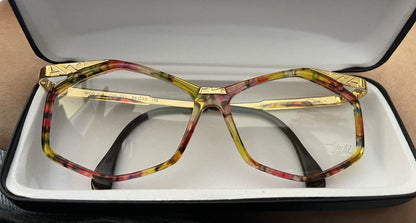Deadstock CAZAL Vintage 90s Eyeglass Frames Model 354 Amber Red Pink Black No RX0