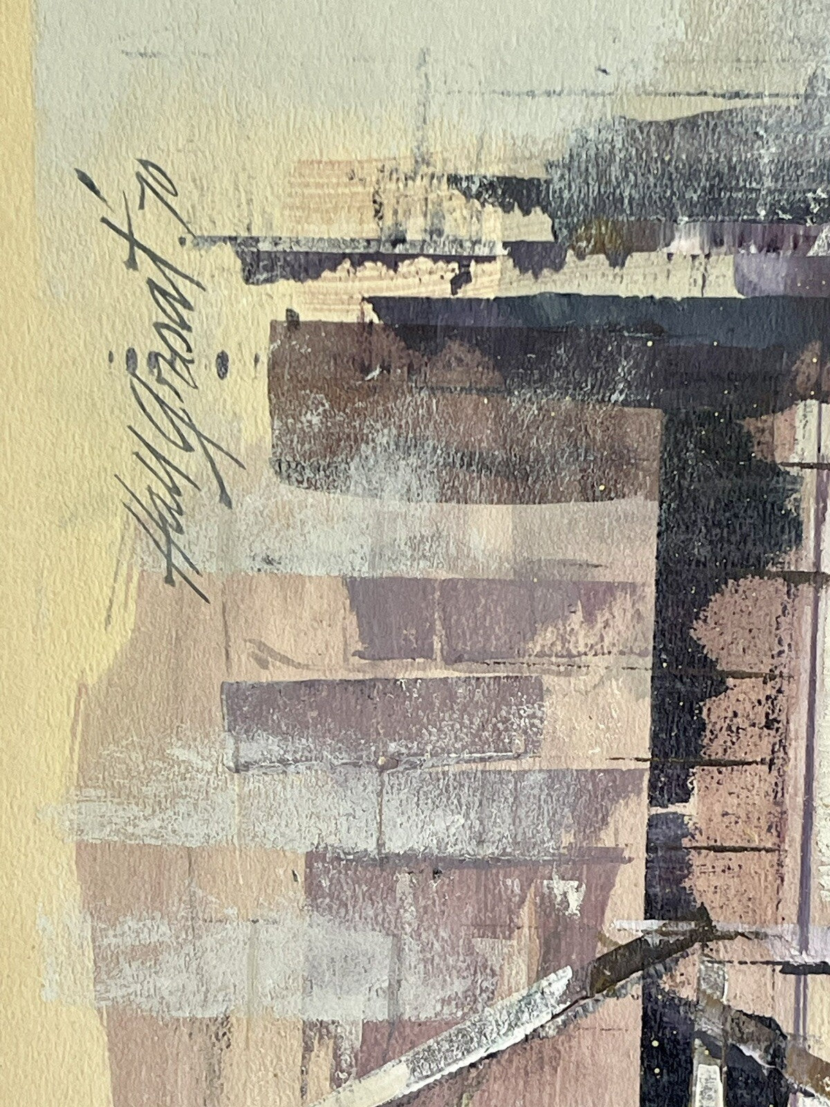 Original Abstract Architectural Painting Hall Pierce Groat 1970 Acrylic on Board2