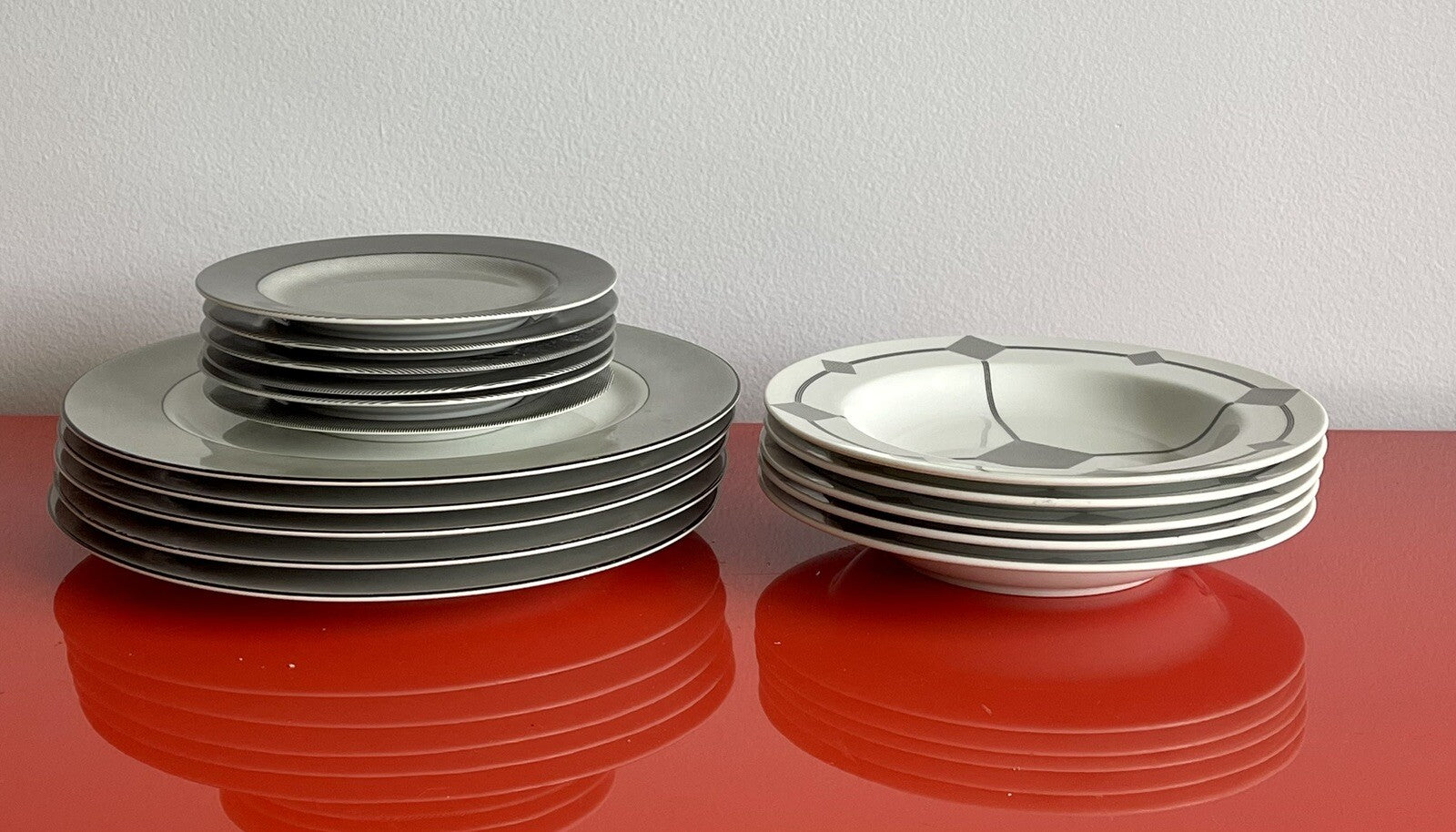 TAITU “Computer” 1987 Mixed Lot 16 Pc Emilio Bergamin Dinnerware Porcelain Italy1