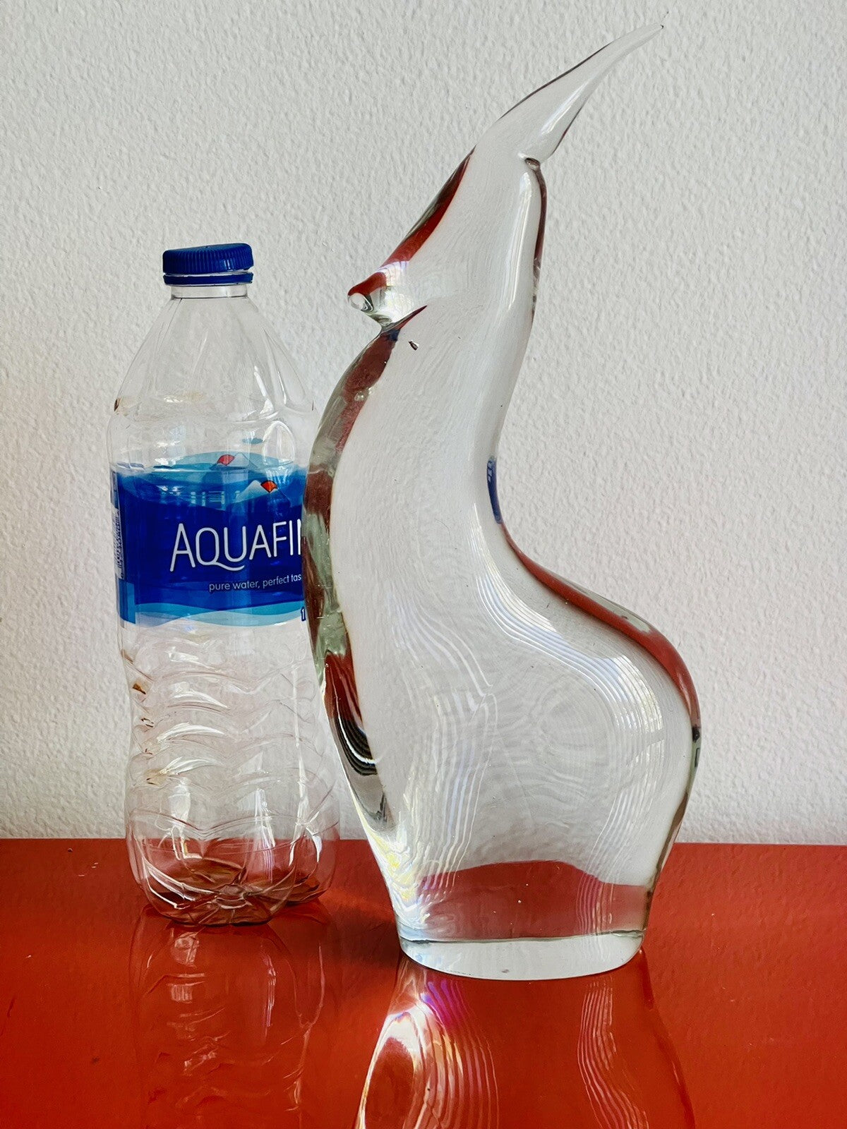 Modernist Crystal Gazelle Deco MCM Midcentury Art Glass 10.5” Tall EUC Heavy!2