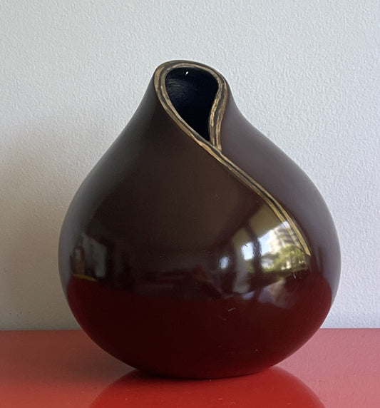 Emilio Robba (?) Style Bulbous Fiberglass Sculptural Vase Vintage Decor 12” Tall0