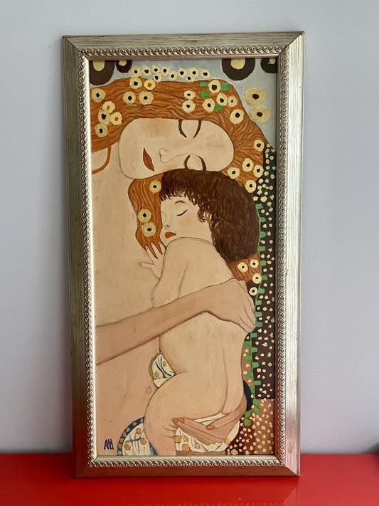after GUSTAV KLIMT Canvas Art “Falsa D’ Autare” Signed ALFIA MAGRAM Italy OOAK0