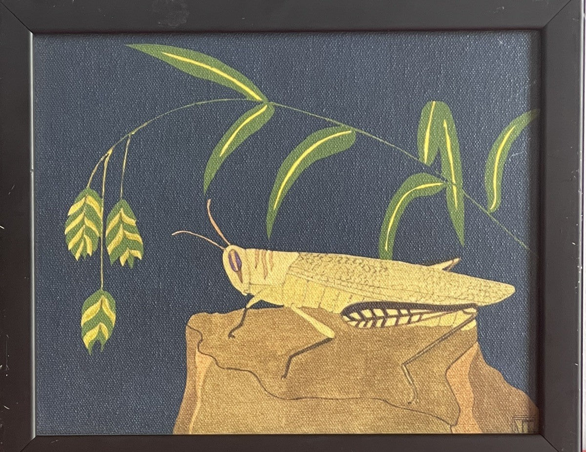 Grasshoppers by Nina Tenser Giclee Fine Art Prints 8” x 10” Framed Bugs Nature2