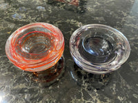 Kosta Boda Clear Swirl Atoll Votive Candle 4.5" Diameter Anna Ehrner Sweden X2
