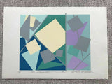 Modern ABSTRACT Serigraph Print Atsuko Okamoto Contemporary Bauhaus  31" x 21"