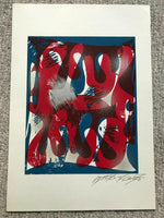 Modern ABSTRACT Serigraph Print Atsuko Okamoto Contemporary Pop Art  21" x 31"