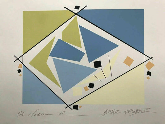 Modern ABSTRACT Serigraph Print Atsuko Okamoto Contemporary Bauhaus 31" x 21"