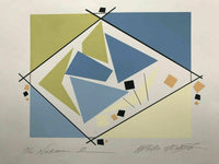 Modern ABSTRACT Serigraph Print Atsuko Okamoto Contemporary Bauhaus 31" x 21"
