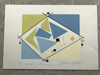 Modern ABSTRACT Serigraph Print Atsuko Okamoto Contemporary Bauhaus 31" x 21"