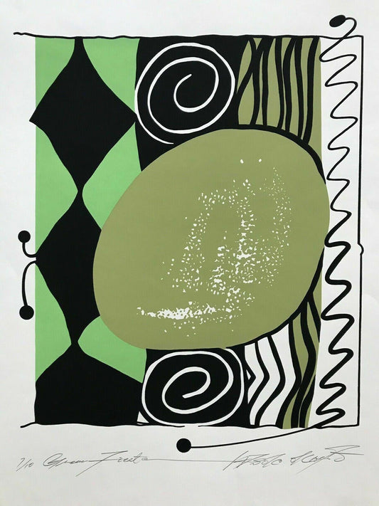 Modern ABSTRACT Serigraph Print Atsuko Okamoto Contemporary Bauhaus 21" x 27"