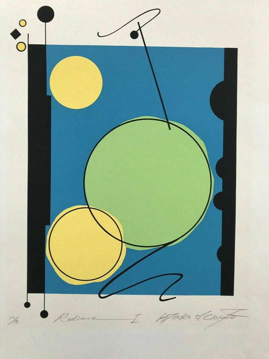 Postmodern Abstract Serigraph Atsuko Okamoto Contemporary Pop Art  21" x 30"
