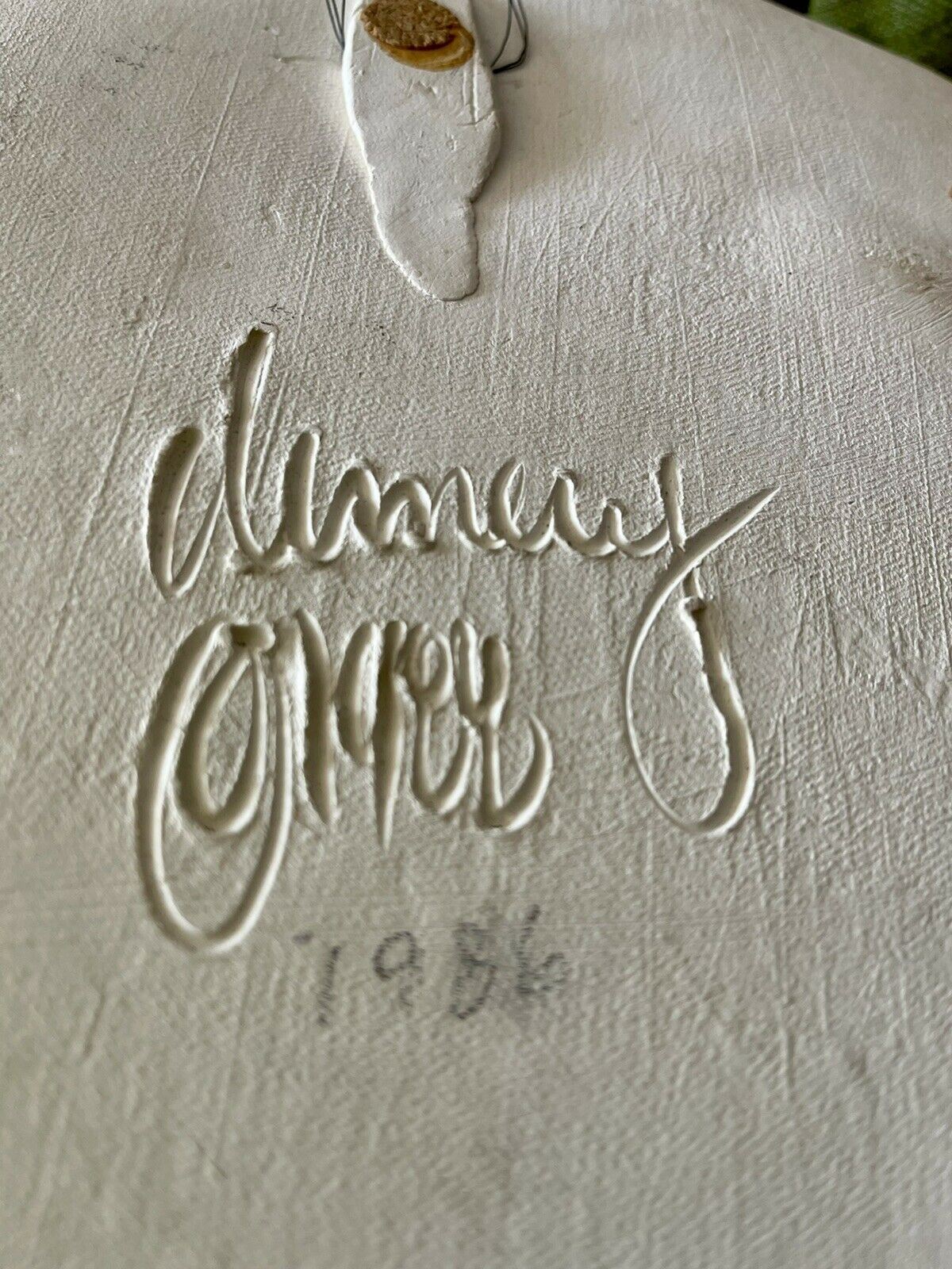 80s Sgrafitto Ceramic Studio Pottery 3D Wall Art Signed DEMERY Modernist Memphis