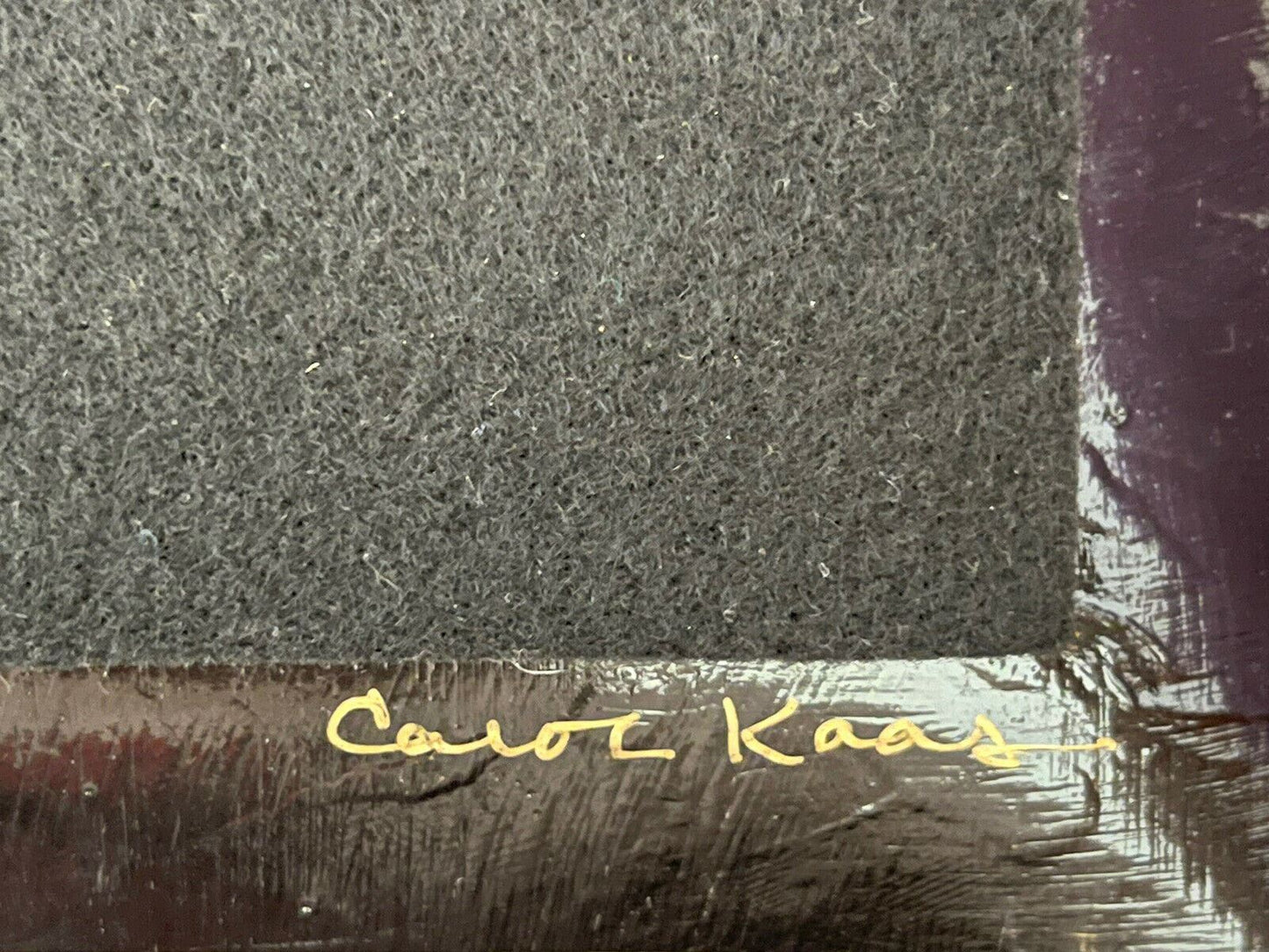 Kaas Glassworks NY Decoupage Trinket Tray Dish Walrus Handmade Signed 10” x 5”