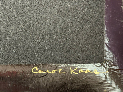 Kaas Glassworks NY Decoupage Trinket Tray Dish Walrus Handmade Signed 10” x 5”