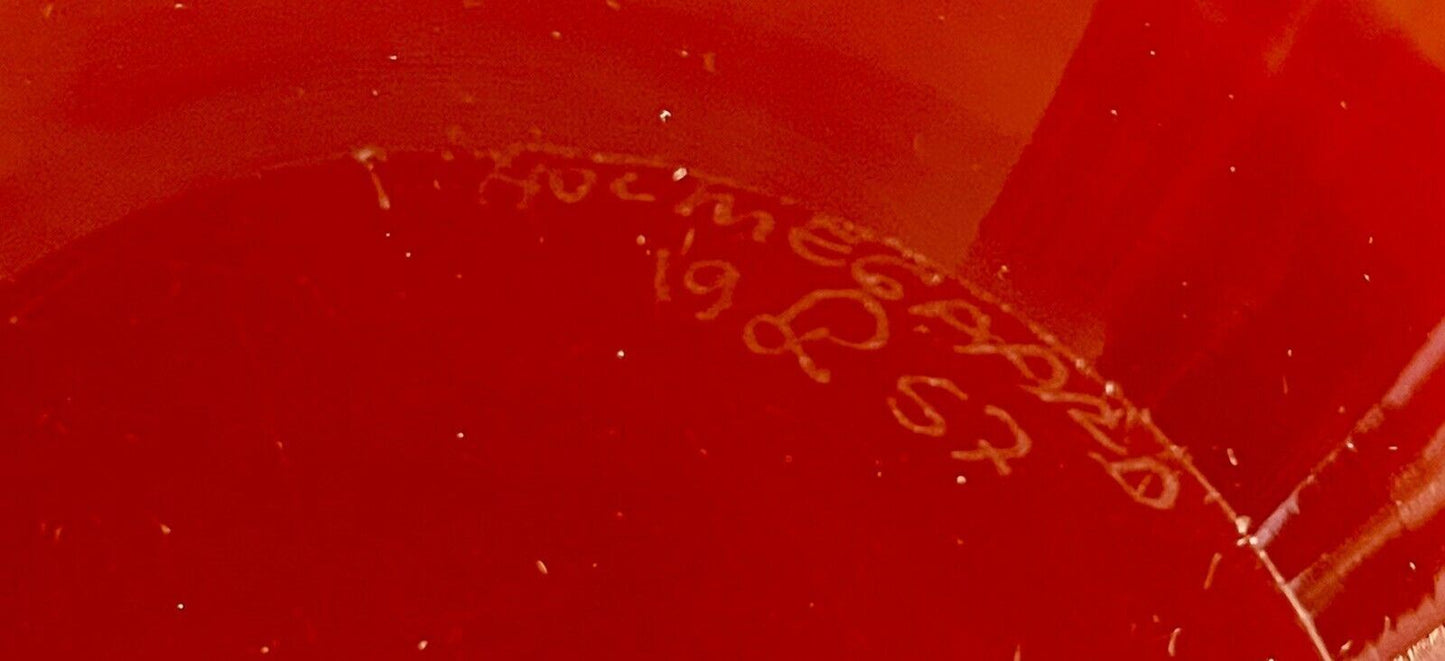 Holmegaard Freeform Glass Bowl and Vase Set Signed Per Lutken Vintage Retro MCM