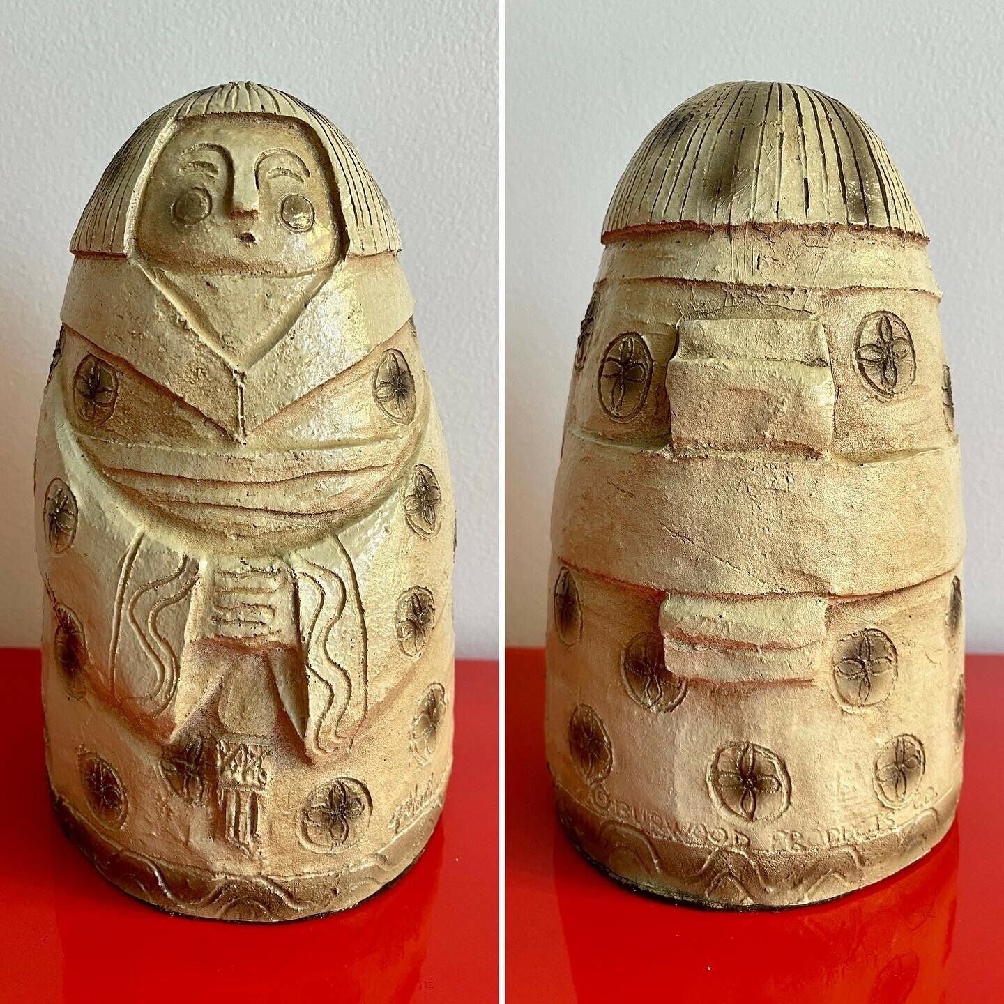 Vintage Burwood Products USA Composite Statue Figurine Modernist Kimono Girl MCM