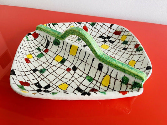 Botossi MCM Retro Abstract Geometric Divided Dish Italy Harlequin Mosaic 60s 70s