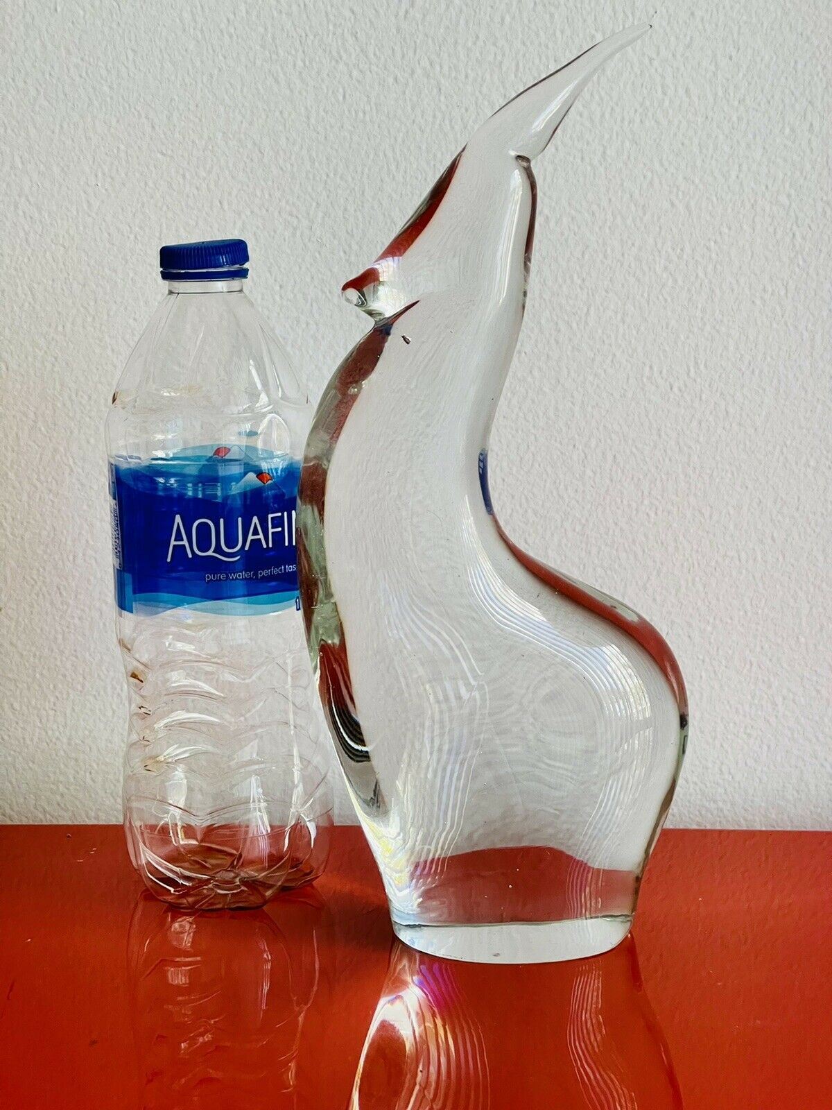 Modernist Crystal Gazelle Deco MCM Midcentury Art Glass 10.5” Tall EUC Heavy!