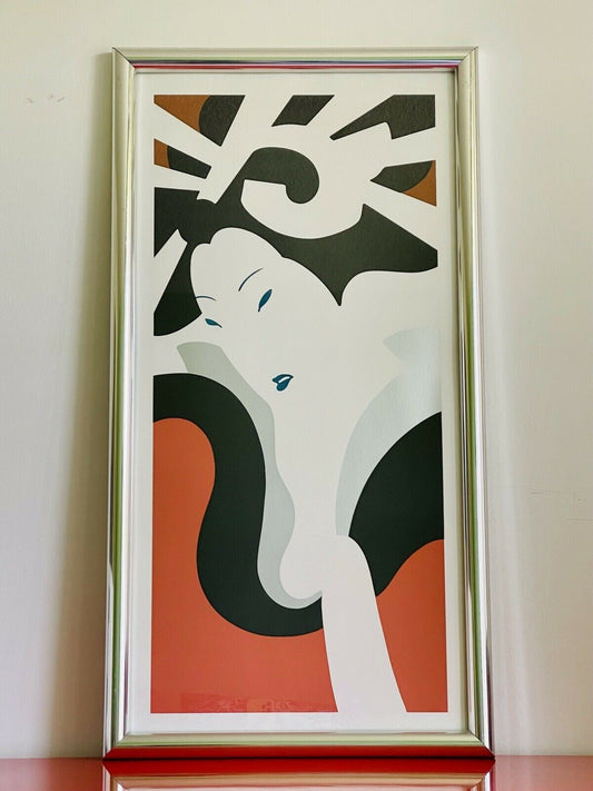 80s Modernist Deco GEISHA Fine Art Graphic Print 22” x 43” Pop Art Minimalism