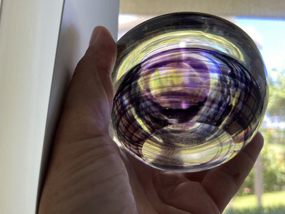 KOSTA BODA Glass Votive Candle Holders Lot of 3 Purple Red SWIRL