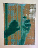 Unusual Signed Oversized Photo Abstraction 34” x 42” Giclee Print Weird Hands
