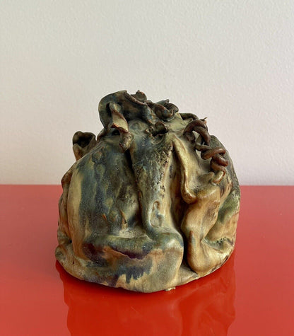 Retro 60s 70s Art Pottery BLOB Weedpot Vintage Ceramic Vase Ikebana Weird 5”