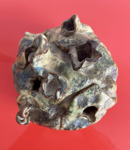 Retro 60s 70s Art Pottery BLOB Weedpot Vintage Ceramic Vase Ikebana Weird 5”