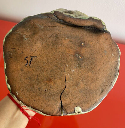 Retro 60s 70s Art Pottery BLOB Weedpot Vintage Ceramic Vase Ikebana Weird 5”