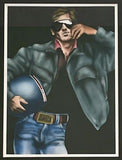 80s 90s Beefcake Fine Art Graphic Print Pop Art Tom Of Finland Style Motorcycle