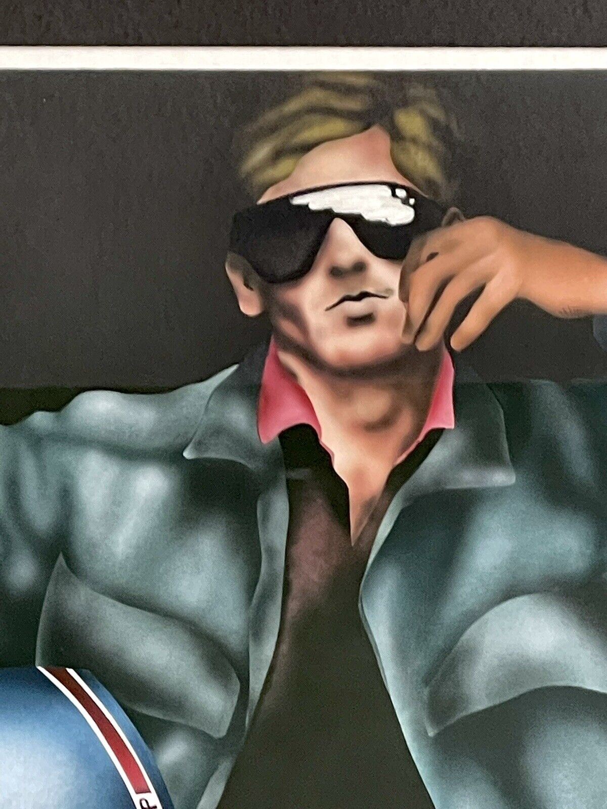 80s 90s Beefcake Fine Art Graphic Print Pop Art Tom Of Finland Style Motorcycle