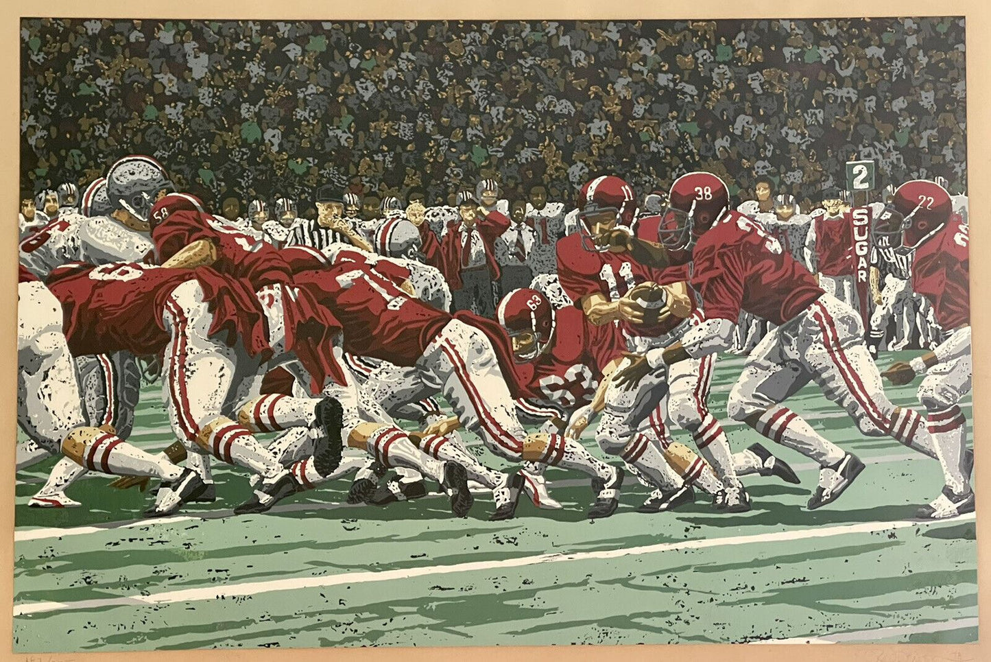Sugar Bowl 1978 Alabama vs Ohio State Signed LE Serigraph RICK RUSH 182/275