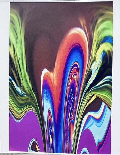 Groovy Psychedelic Abstraction #1 Fine Art Print Unframed 19” x 24” Unsigned