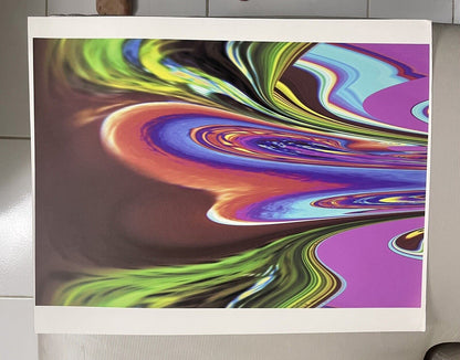 Groovy Psychedelic Abstraction #1 Fine Art Print Unframed 19” x 24” Unsigned