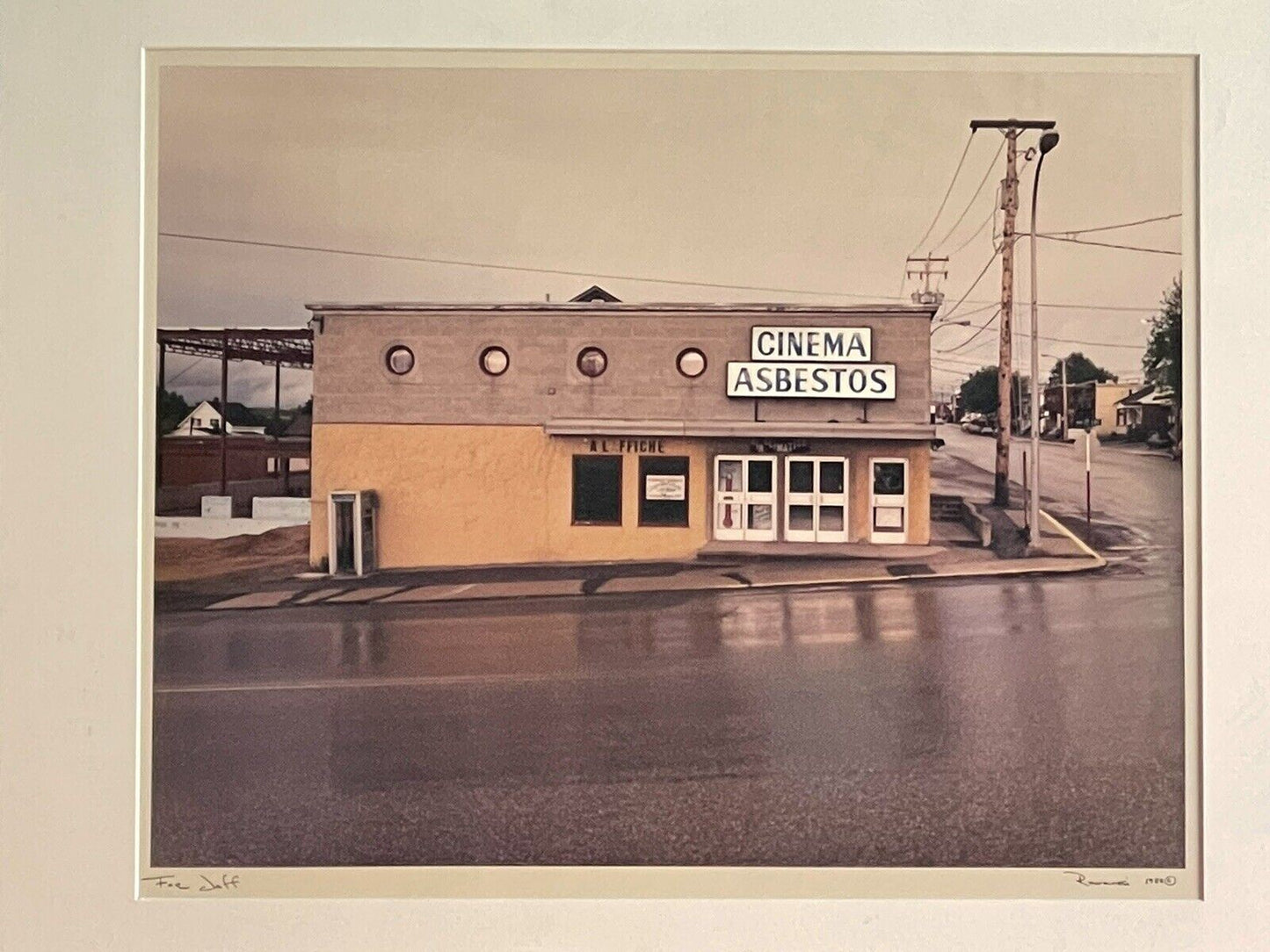 Bill Ravanesi Original Fine Art Photograph Cinema Asbestos Quebec 1988 Framed