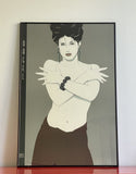 Vintage Patrick Nagel Framed Print “Arms Crossed” Pop Art Graphic Postmodernism