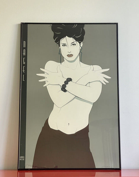 Vintage Patrick Nagel Framed Print “Arms Crossed” Pop Art Graphic Postmodernism