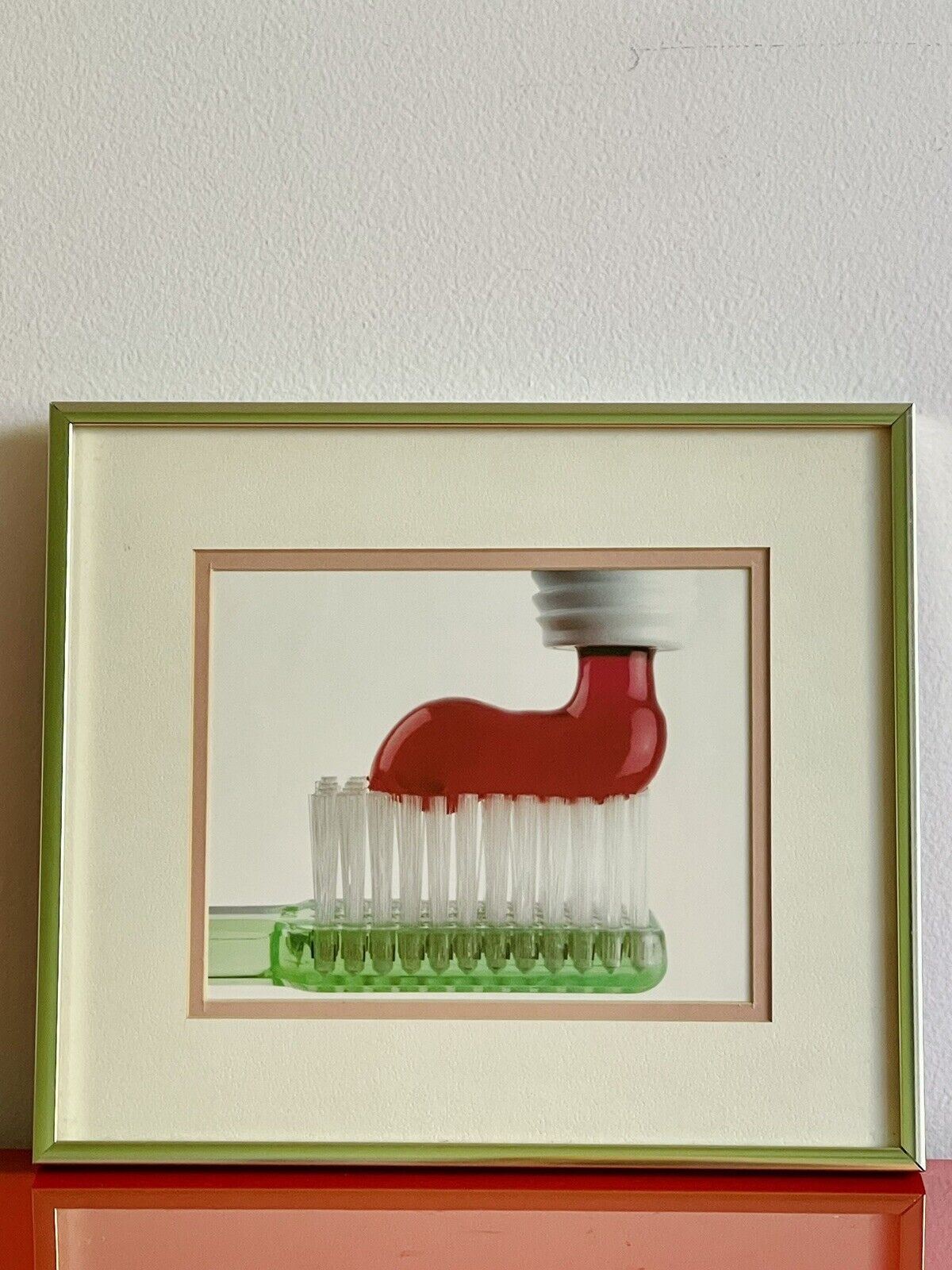 Toothpaste Toothbrush Photograph Retro Advertising 80s 90s Photorealism Framed