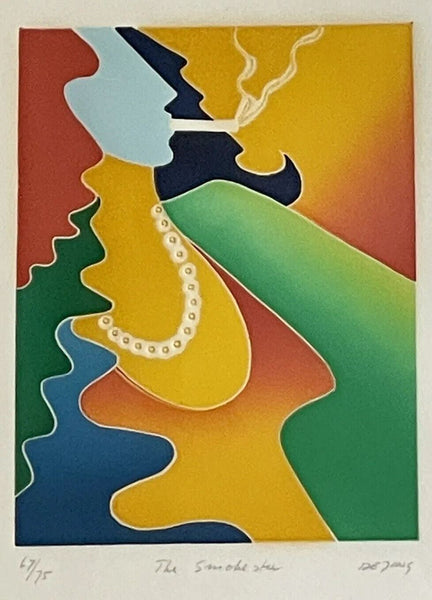 Thom de Jong The Smoke-ster Aquatint Etching 1970s Graphic Pop Art PostModernist