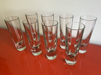 Carlos Moretti Italy 1980s Weighted Highball Glasses Set of Eight (8) Retro Bar